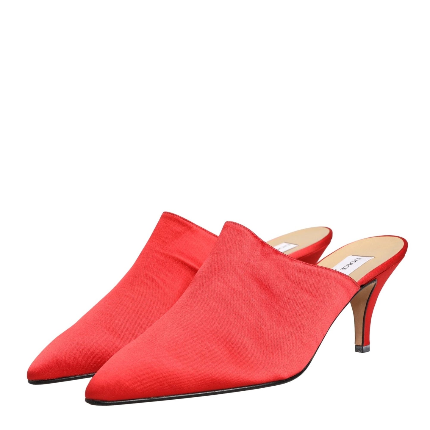 Dolce & Gabbana Red Suede Heel Mule Shoes