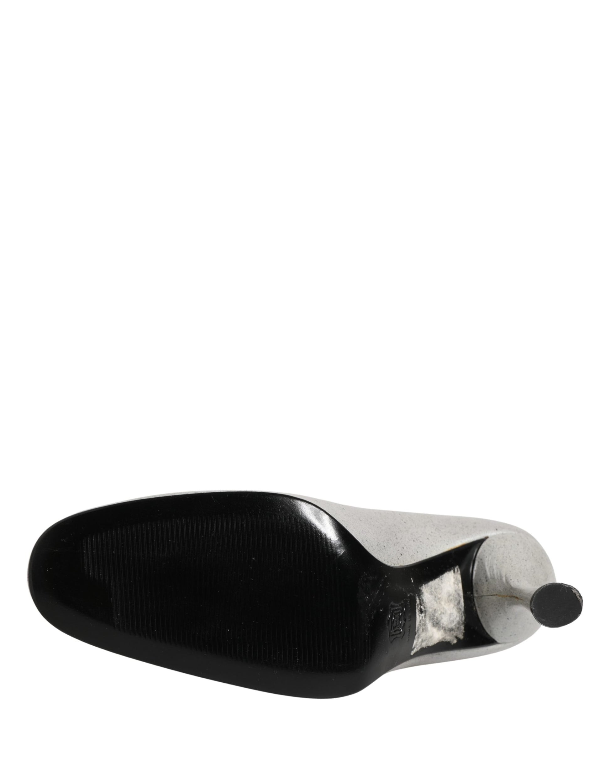 Dolce & Gabbana White Leather High Heels Women Pumps Shoes