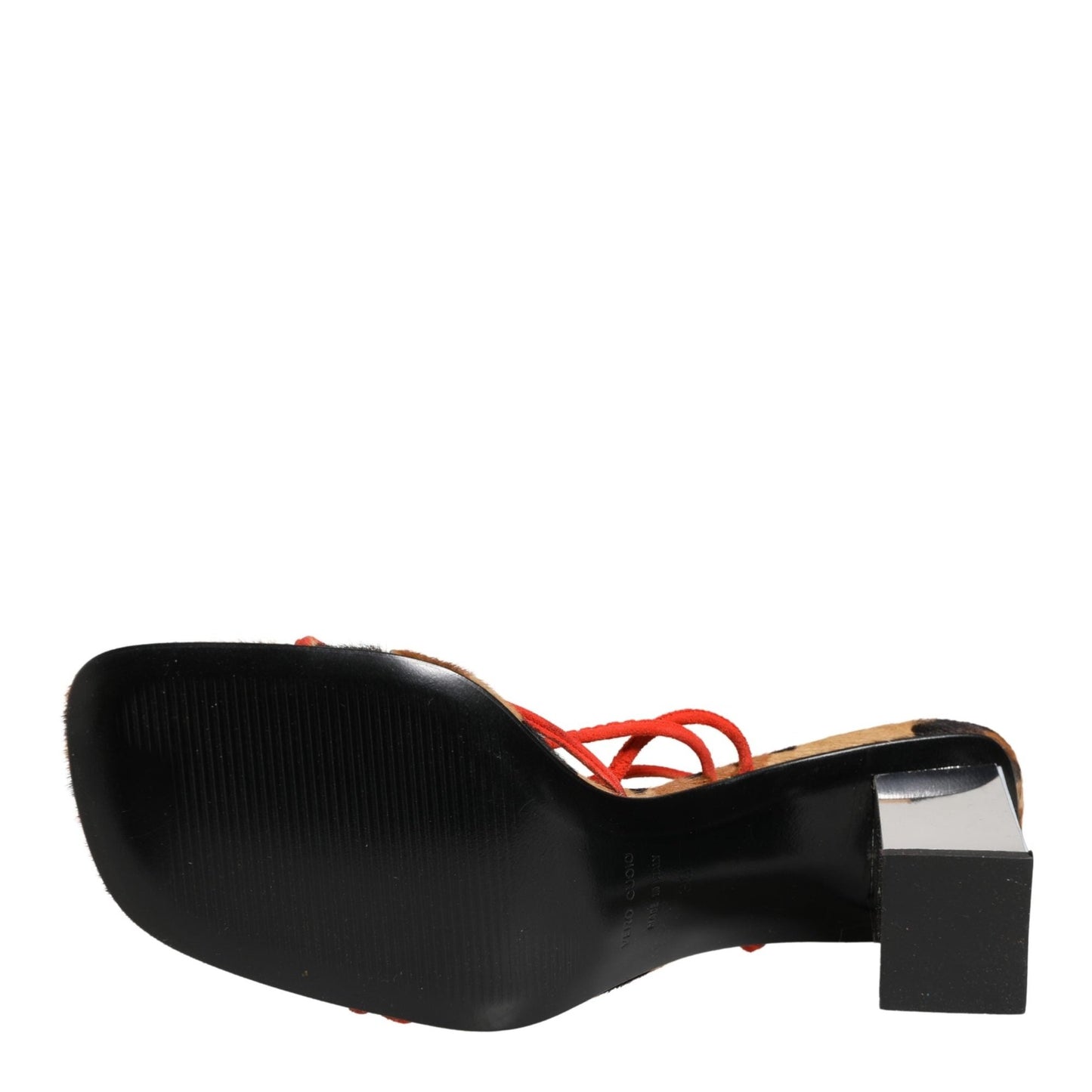 Dolce & Gabbana Multicolor Leather Block Heels Sandals Shoes