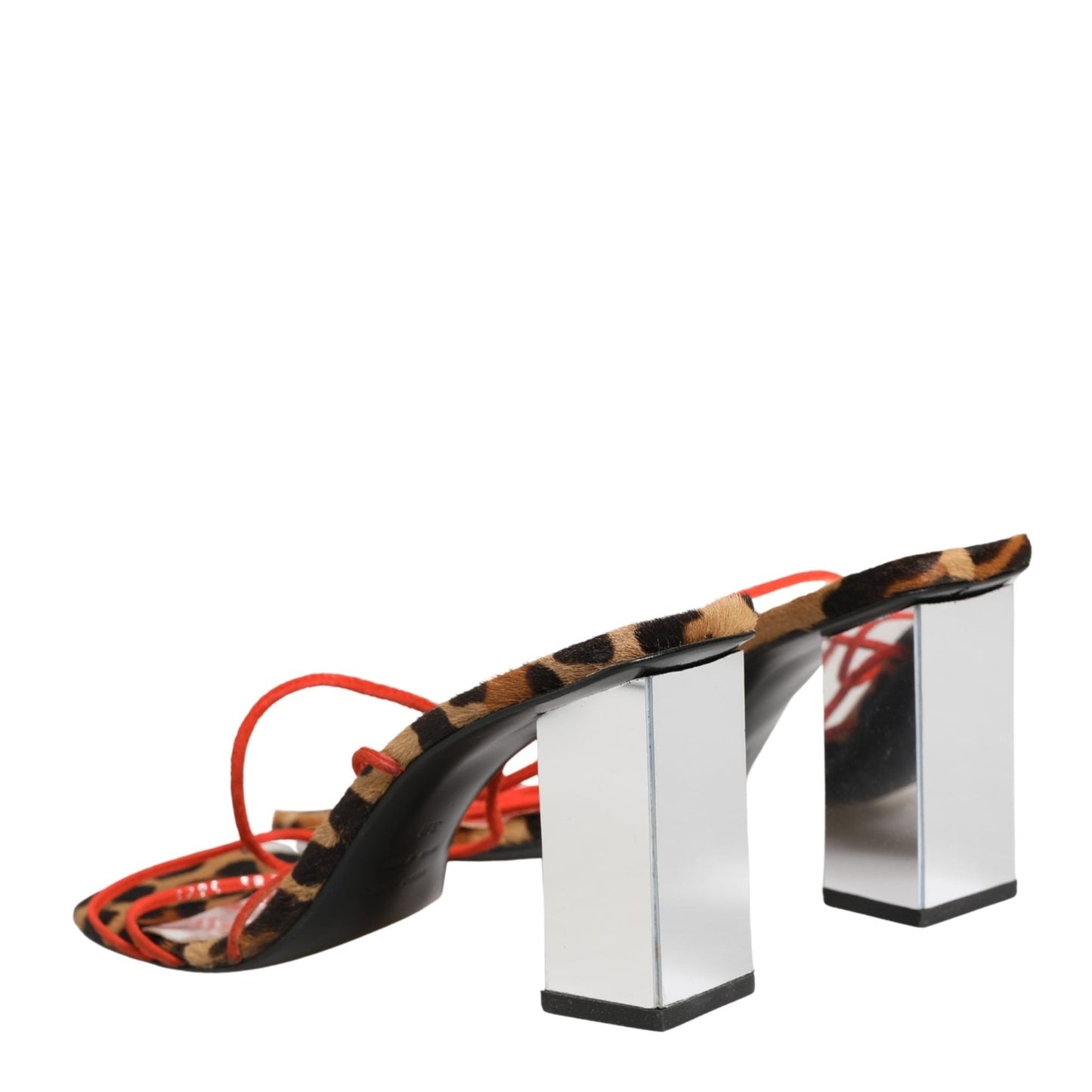 Dolce & Gabbana Multicolor Leather Block Heels Sandals Shoes