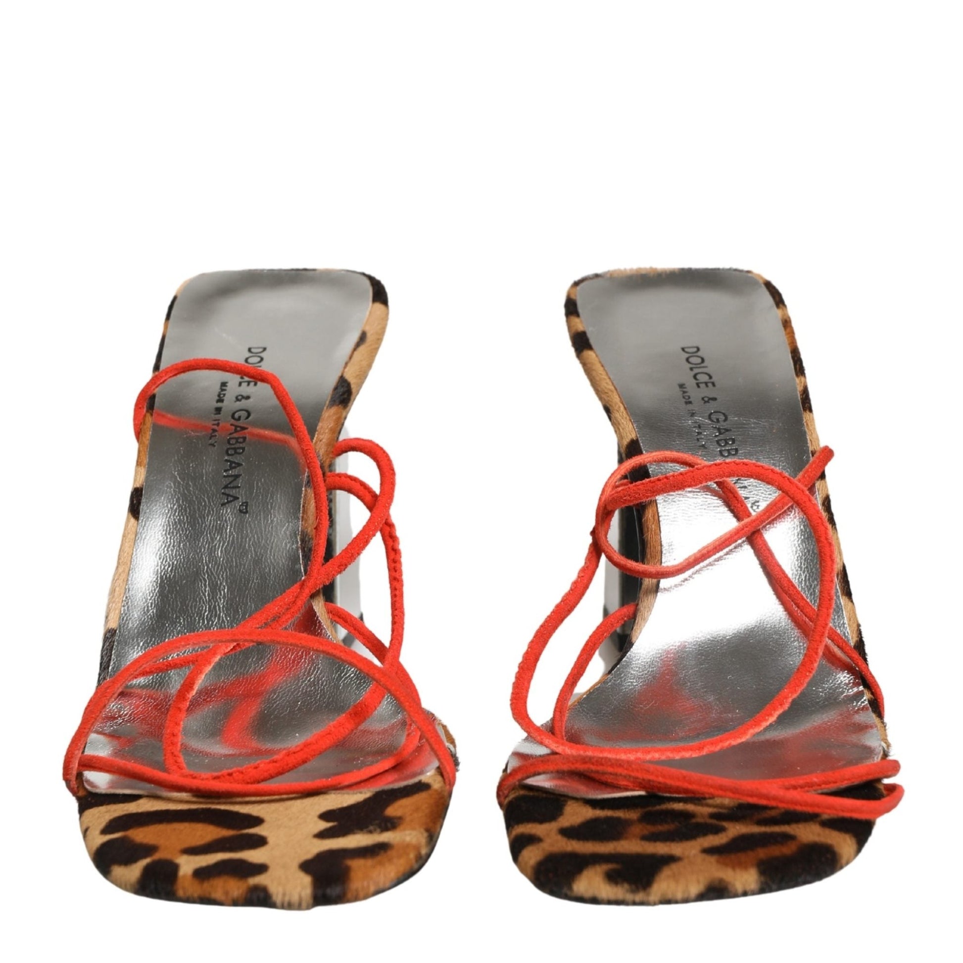 Dolce & Gabbana Multicolor Leather Block Heels Sandals Shoes