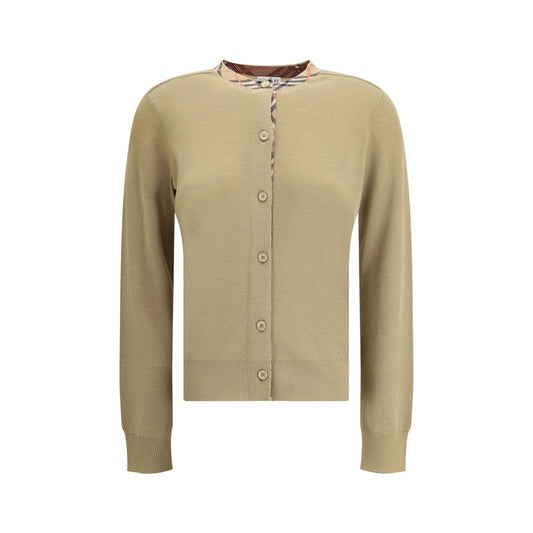 Burberry Brown Wool Oves Aries Cardigan Burberry