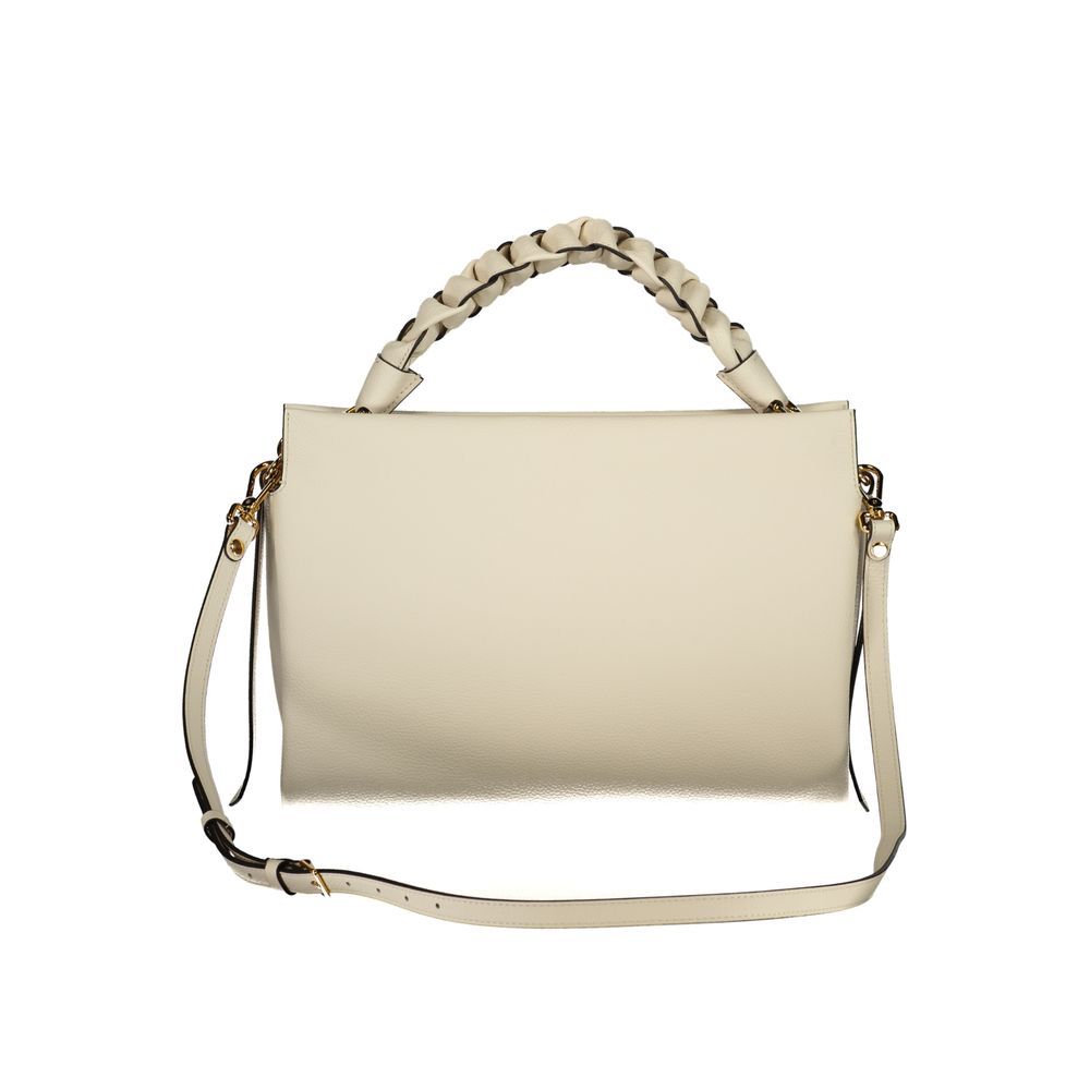 Coccinelle Bianco leather women's handbag with sleek design and top handles, showcasing elegant craftsmanship and sophisticated style.