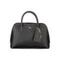 Black Guess Jeans polyurethane women's handbag with sleek design and top handle, stylish accessory for everyday or evening use.