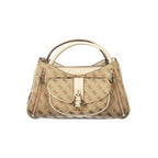 Beige Guess Jeans women's handbag made of polyurethane with stylish design, featuring a sleek and modern look.