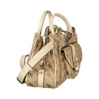 Guess Jeans beige polyurethane women's handbag with sleek design and gold-tone hardware, showcasing a stylish and versatile accessory.