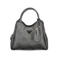 Black Guess Jeans women's handbag made of polyurethane, stylish design with top handles and minimal branding.