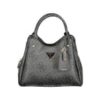 Black Guess Jeans women's handbag made of polyurethane, stylish design with top handles and minimal branding.