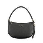 Guess Jeans Nero polyurethane women's handbag with sleek design and top handle, featuring gold-tone hardware and spacious interior.