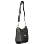 Black Guess Jeans women's handbag made of polyurethane with sleek design, featuring a structured shape and stylish hardware.