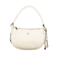 Guess Jeans white polyurethane women's handbag with sleek design and silver hardware, featuring top handles and a spacious interior.