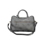 Black Guess Jeans polyurethane women's handbag with sleek design and top handle, showcasing modern style and craftsmanship.