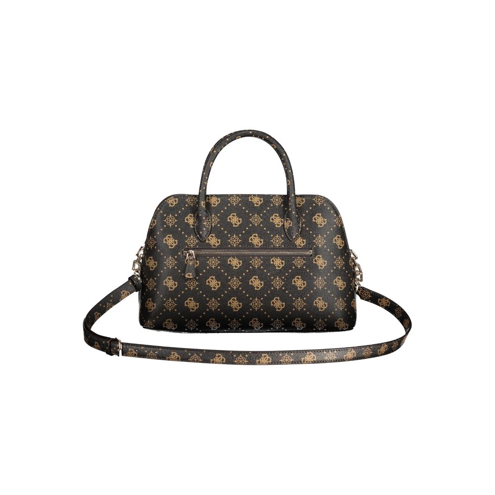 Guess Jeans brown polyurethane women's handbag with sleek design and top handle, stylish accessory for casual or formal outfits.