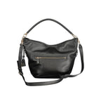 Guess Jeans Nero polyurethane women’s shoulder bag with sleek design and silver hardware, showcased in the product image.