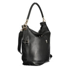 Guess Jeans Nero black polyurethane shoulder bag for women, featuring a sleek design and spacious interior.