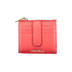 Coccinelle Rosso leather women's wallet with multiple card slots and zip coin compartment, stylish and compact accessory