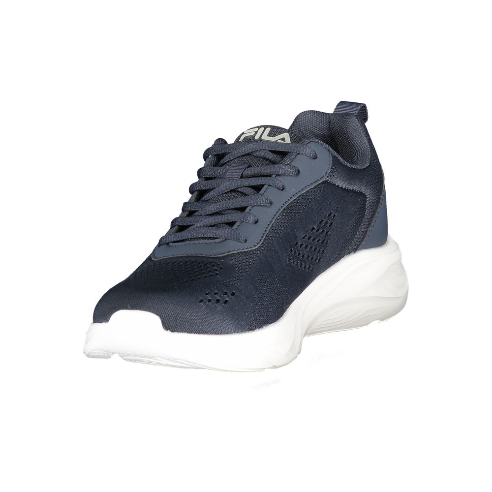 Fila Blu Polyurethane men's sneaker featuring a sleek design with blue and white accents and a comfortable rubber sole.