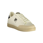 Fila Bianco men's polyester sneaker showing a sleek white athletic shoe with gray accents and a modern design.