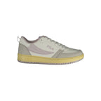 Fila Bianco women's polyurethane sneaker showing a white athletic shoe with a streamlined design and textured sole.