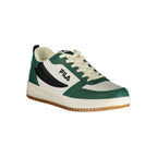 White Fila men's polyurethane sneaker with lace-up design and cushioned sole, ideal for casual and athletic wear.