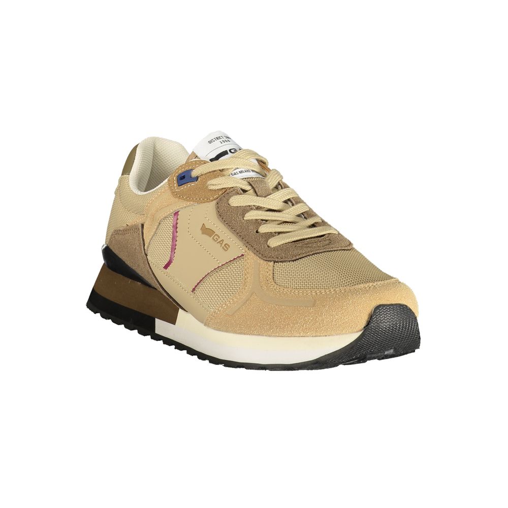 Gas Beige Polyurethane Men Sneaker - Eljoys Fashion 