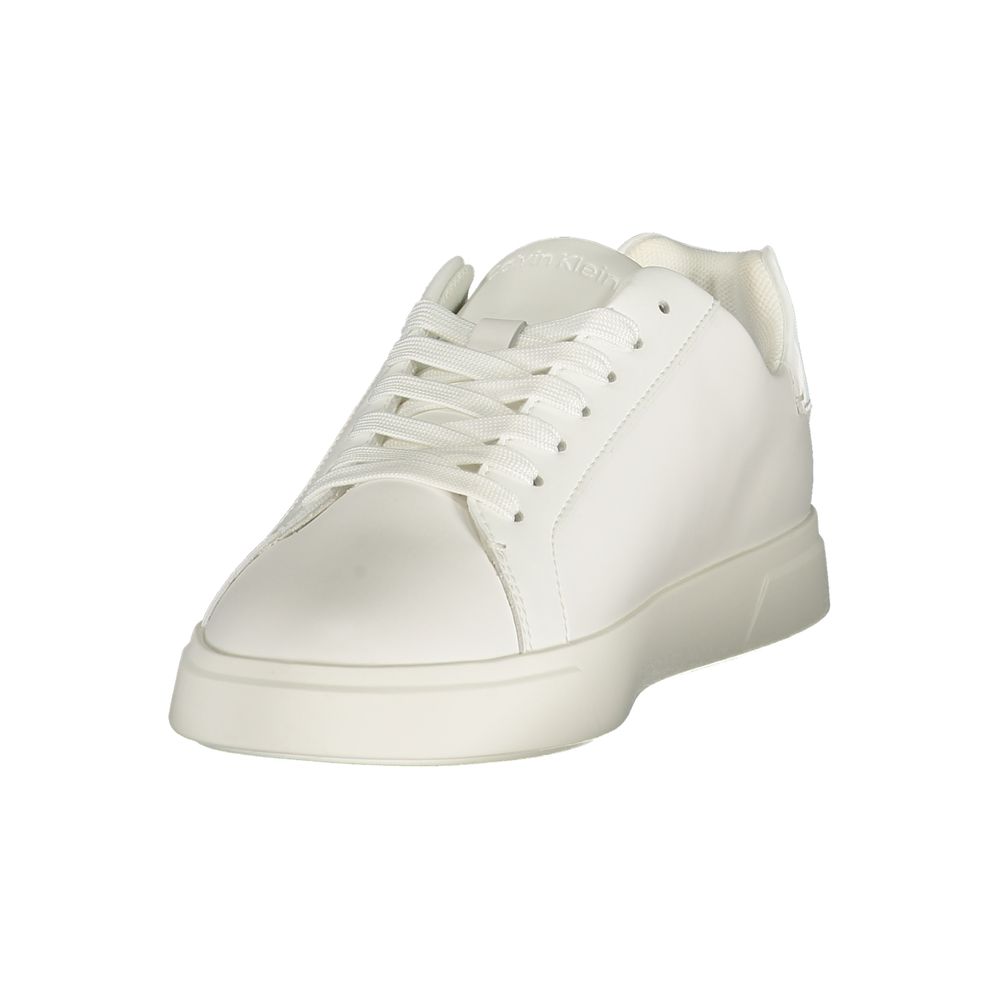 Calvin Klein white polyurethane women's sneaker with sleek design and comfortable fit, suitable for casual wear.