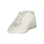 Calvin Klein white polyurethane women's sneaker with sleek design and comfortable fit, suitable for casual wear.