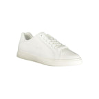 Calvin Klein white polyurethane men's sneaker with sleek design and lace-up closure, ideal for casual and sporty outfits.