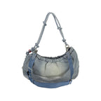 Desigual Azzurro cotton women's handbag with colorful patchwork design and sturdy handles, casual and stylish for everyday use.