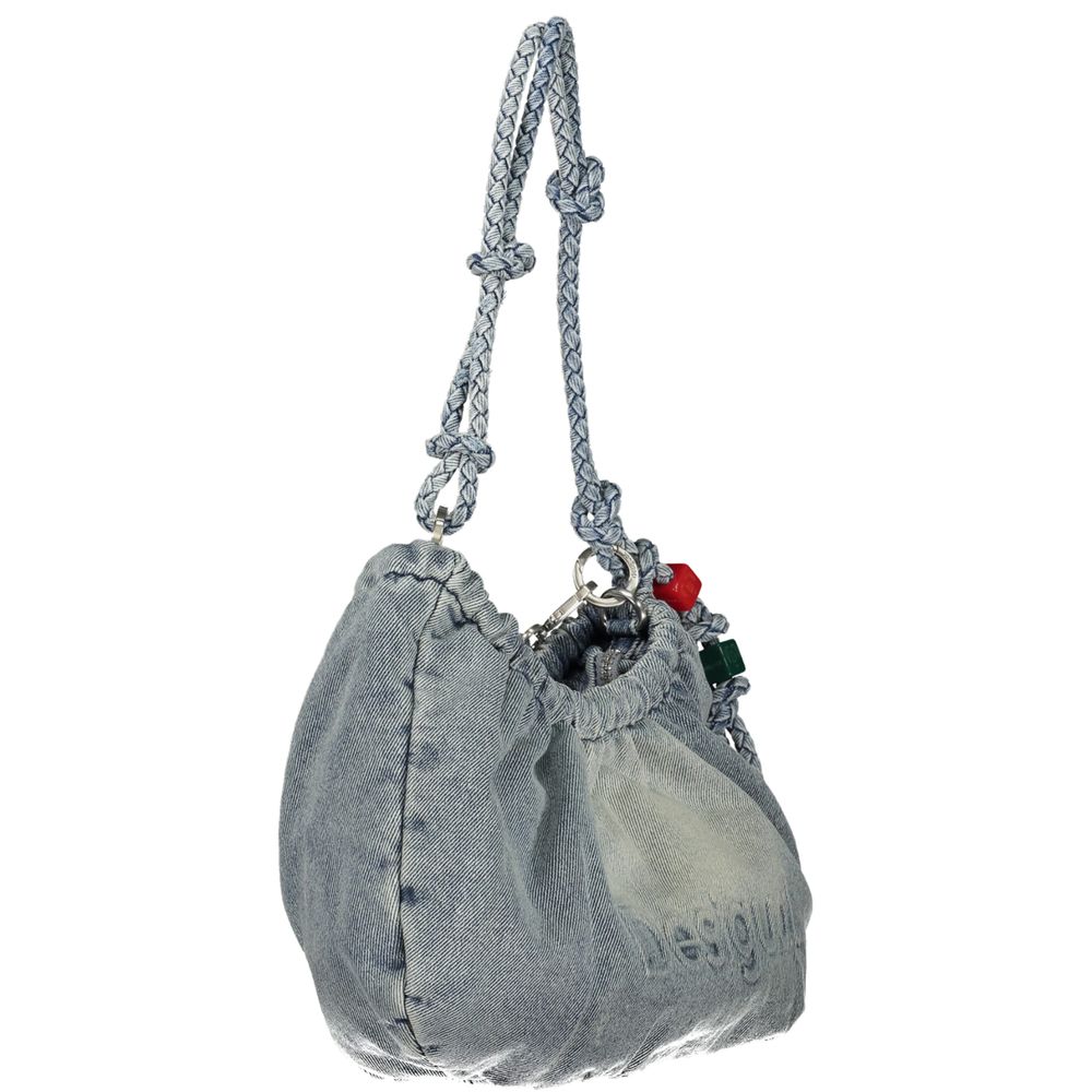 Desigual Azzurro cotton women's handbag with colorful pattern and adjustable strap, stylish and lightweight accessory for daily use
