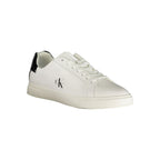 Calvin Klein Bianco Donna sneaker made of white polyurethane with sleek design and comfortable casual style.