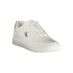 Calvin Klein Bianco polyurethane men's sneaker with white upper, lace-up design, and sporty style.