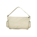 Desigual white polyurethane women's shoulder bag with adjustable strap and stylish design, perfect for everyday use.