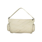 Desigual white polyurethane women's shoulder bag with adjustable strap and stylish design, perfect for everyday use.