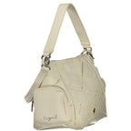 Desigual white polyurethane women's shoulder bag with adjustable strap and stylish design, perfect for everyday use.