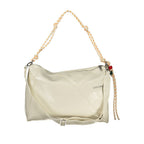 Desigual ecru polyurethane women's handbag with stylish design and sturdy handles, perfect for everyday use.
