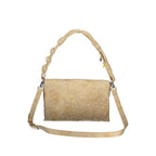 Desigual beige polyurethane women's handbag with stylish design and structured shape, featuring top handles and subtle branding.