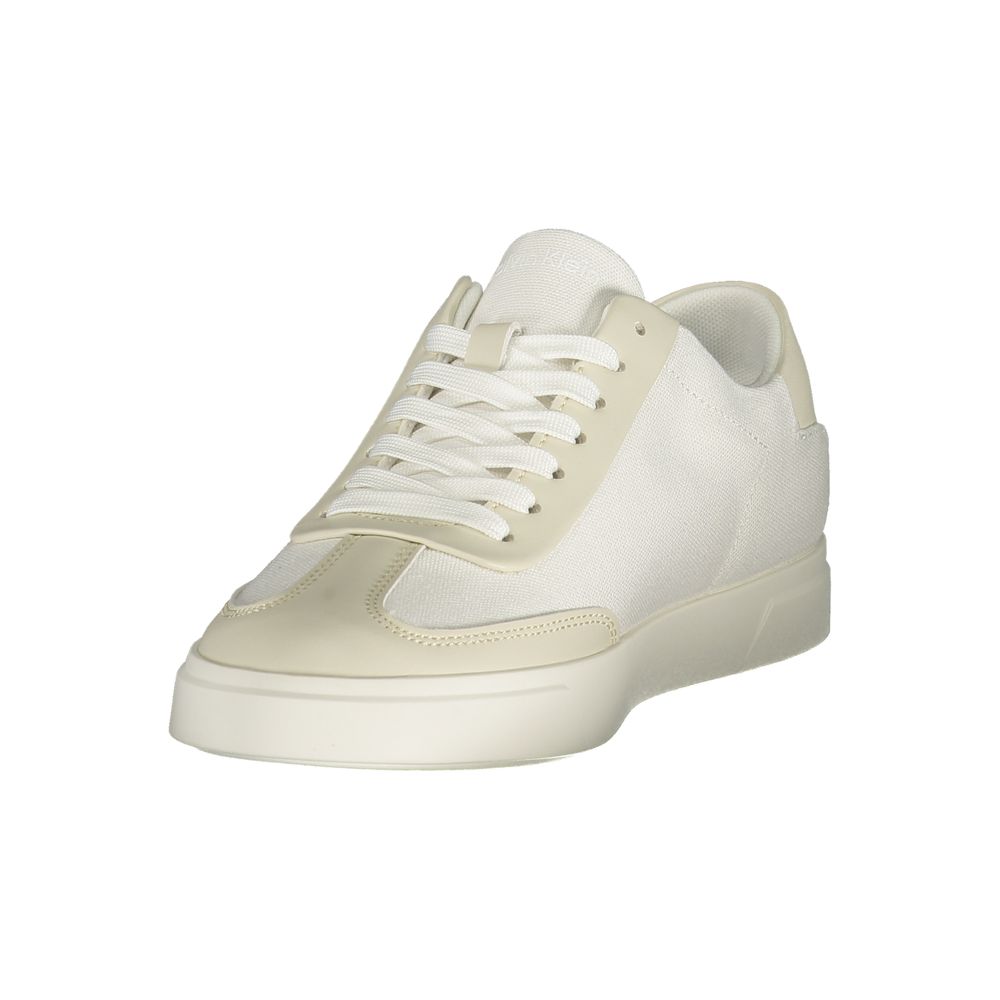 Calvin Klein Bianco polyester women's sneakers with white design and casual style, featuring the brand logo and comfortable sole.