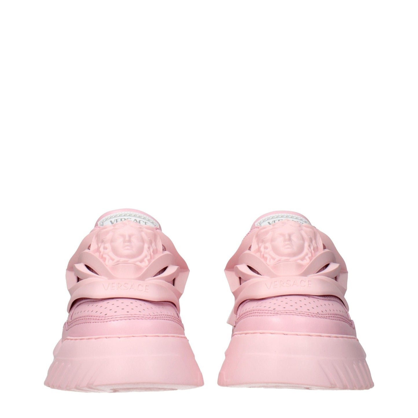 Versace Pink Leather Chunky Sneakers Versace
