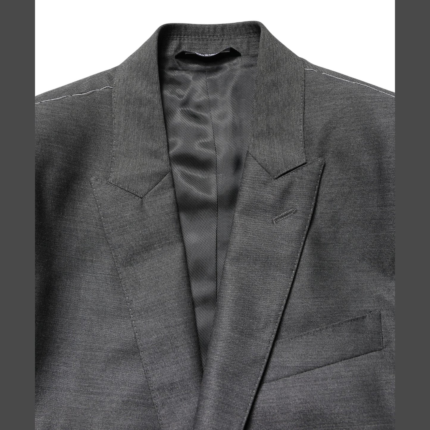Dolce & Gabbana Dark Gray Wool Slim Fit Coat Jacket Blazer