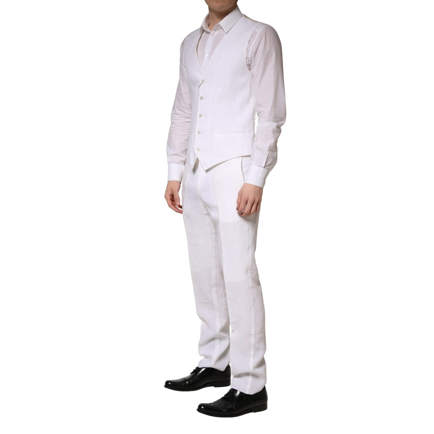 Dolce & Gabbana White SARTORIA Linen 2 Piece Men Formal Suit