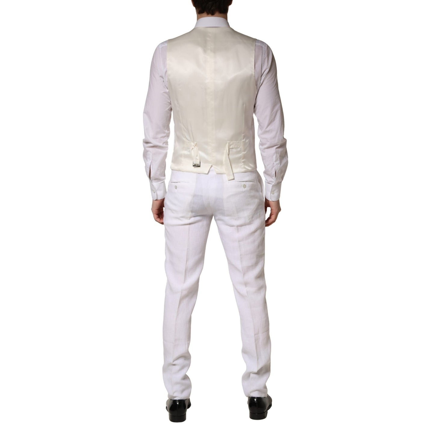 Dolce & Gabbana White SARTORIA Linen 2 Piece Men Formal Suit
