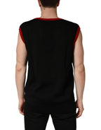 Dolce & Gabbana Black Crew Neck Sleeveless Men Knit Vest T-shirt