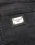 Dolce & Gabbana Black Cotton Stretch Regular SkinnyDenim Jeans - Eljoys Fashion 