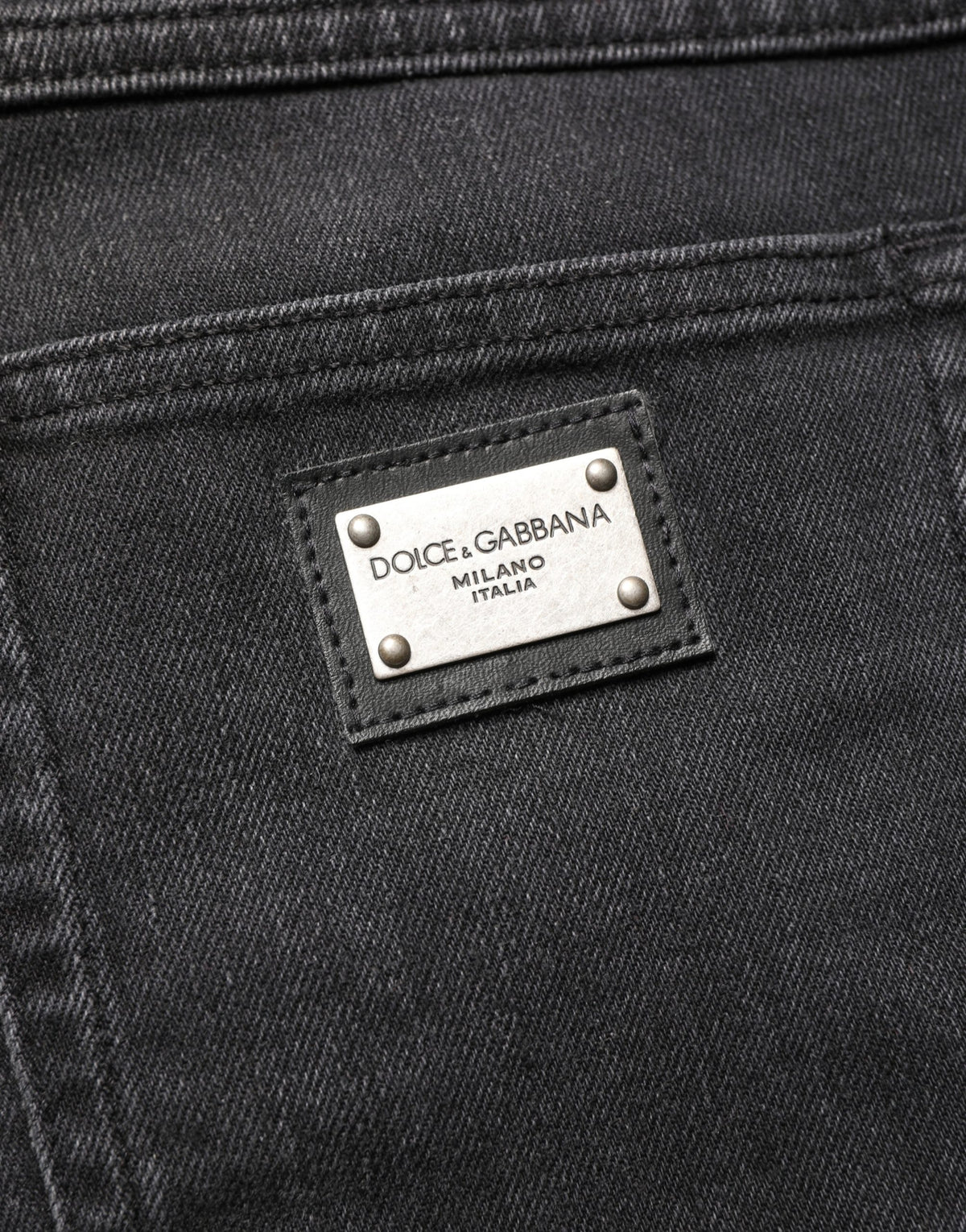 Dolce & Gabbana Black Cotton Stretch Regular SkinnyDenim Jeans - Eljoys Fashion 