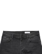 Dolce & Gabbana Black Cotton Stretch Regular SkinnyDenim Jeans - Eljoys Fashion 