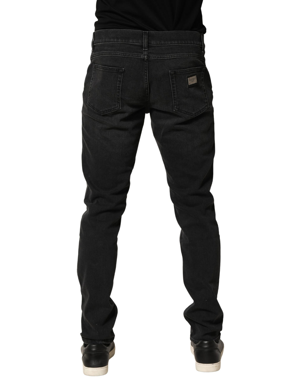 Dolce & Gabbana Black Cotton Stretch Regular SkinnyDenim Jeans - Eljoys Fashion 