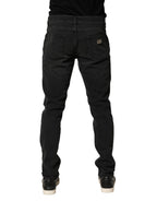 Dolce & Gabbana Black Cotton Stretch Regular SkinnyDenim Jeans - Eljoys Fashion 