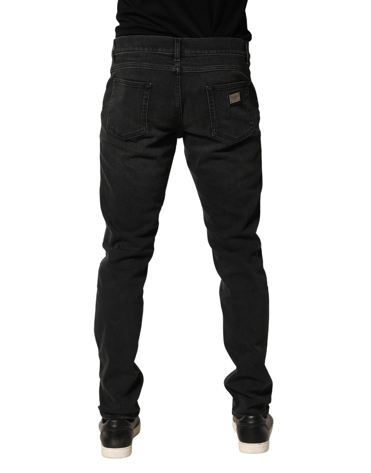 Dolce & Gabbana Black Cotton Stretch Regular SkinnyDenim Jeans - Eljoys Fashion 