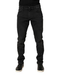 Dolce & Gabbana Black Cotton Stretch Regular SkinnyDenim Jeans - Eljoys Fashion 